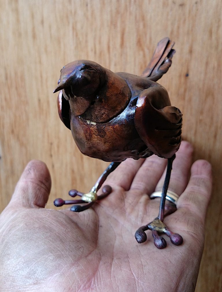 Emily Stone Copper Bird Wren Sculpture Copper Creatures