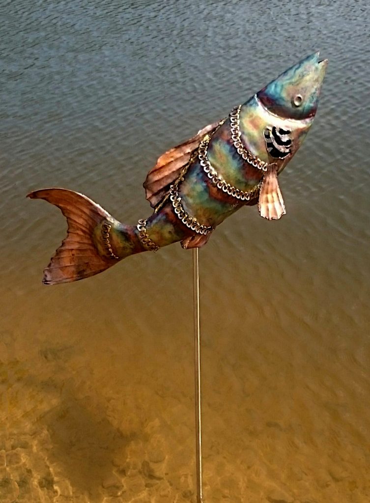 leaping fish sculpture