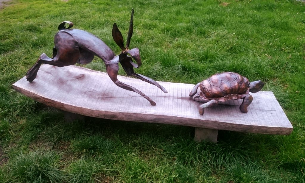 hare and tortoise sculpture