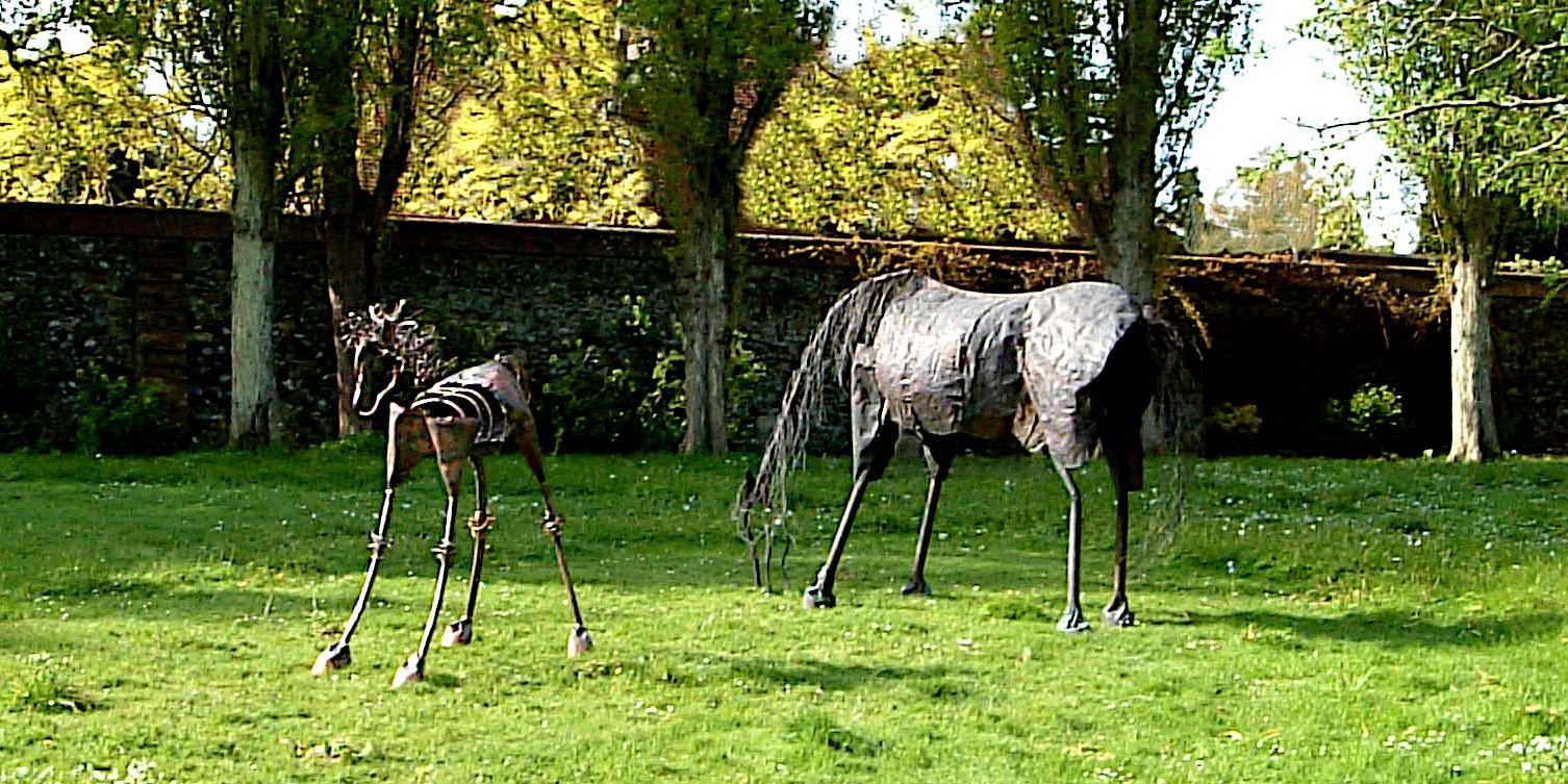 mare and foal sculpture