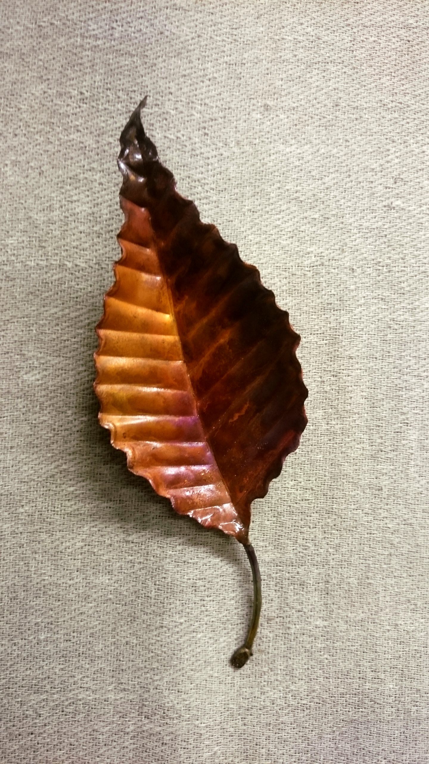 elm leaf sculpture