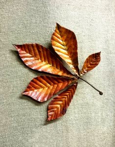 horse chestnut leaf sculpture