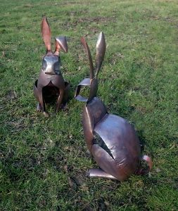 rabbit sculptures