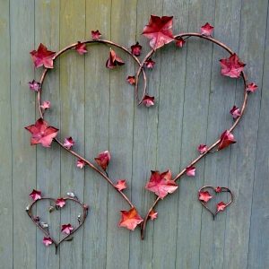 vine heart sculptures