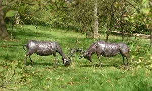 stags in rut sculptures