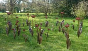 Emily Stone copper tulips sculpture