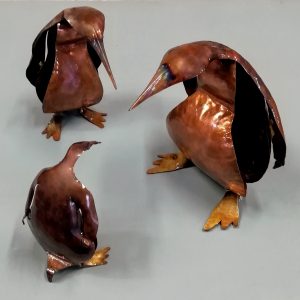 Emily Stone Copper Bird Penguin Sculptures