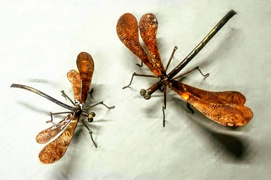 Emily Stone Copper Dragonfly Sculpture