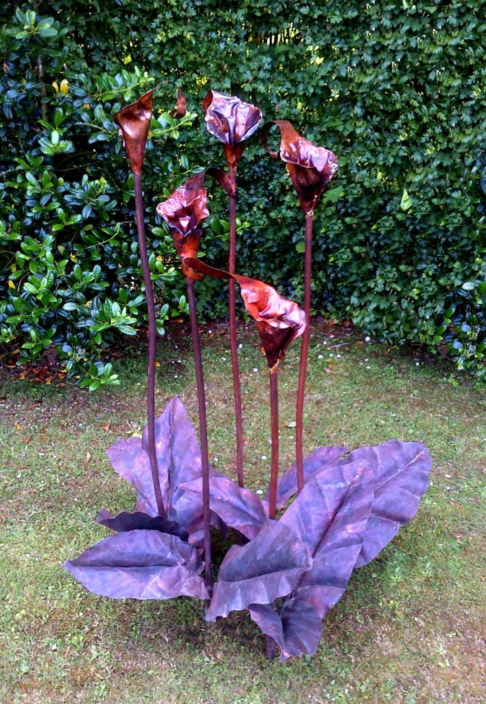 Emily Stone Copper Flower Arum Lily Sculpture