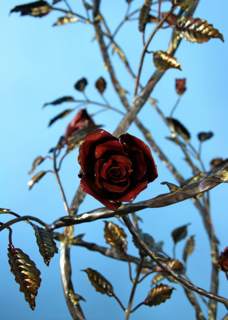 Emily Stone Copper Flower Wild Rose Sculpture