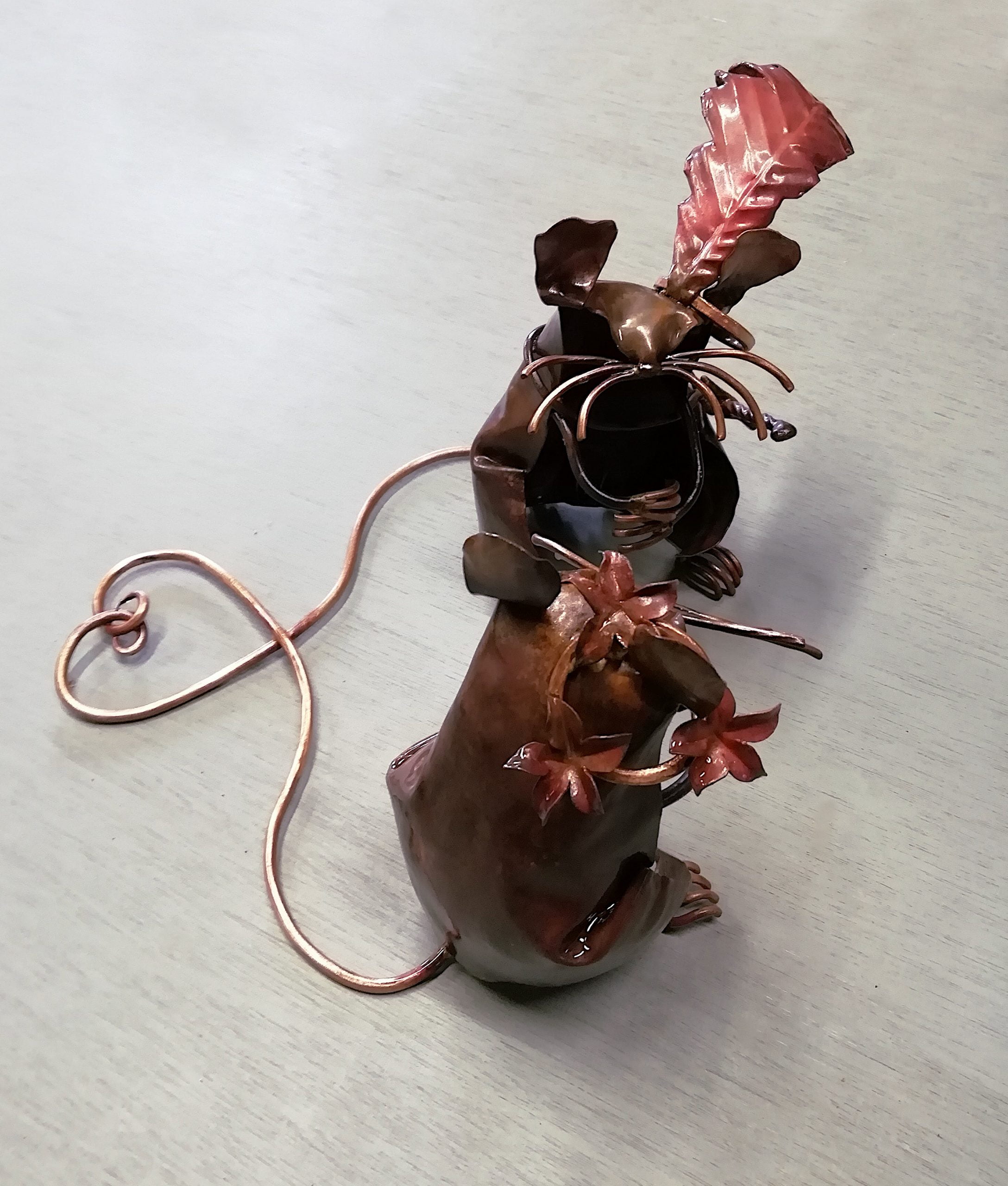 Emily Stone Copper Mouse Mr Mrs Reepicheep Sculpture 3 – Copper Creatures
