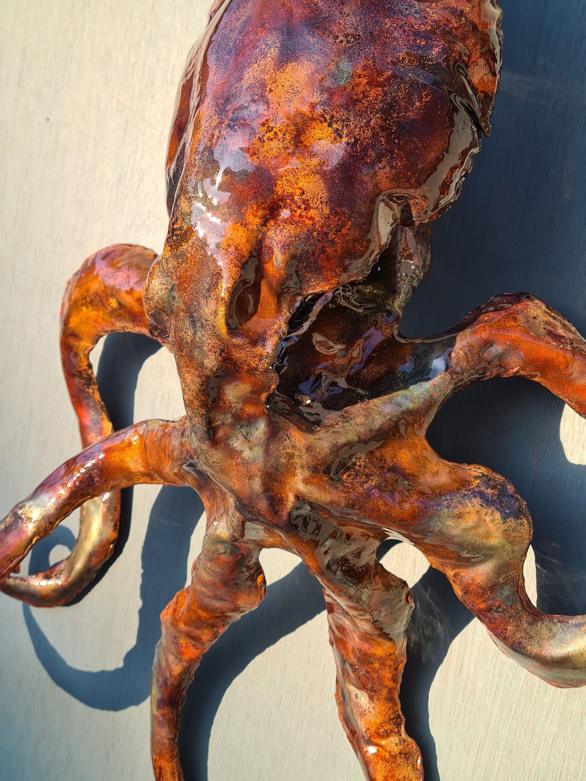 Emily Stone Copper Octopus Sculpture 6(1) Copper Creatures