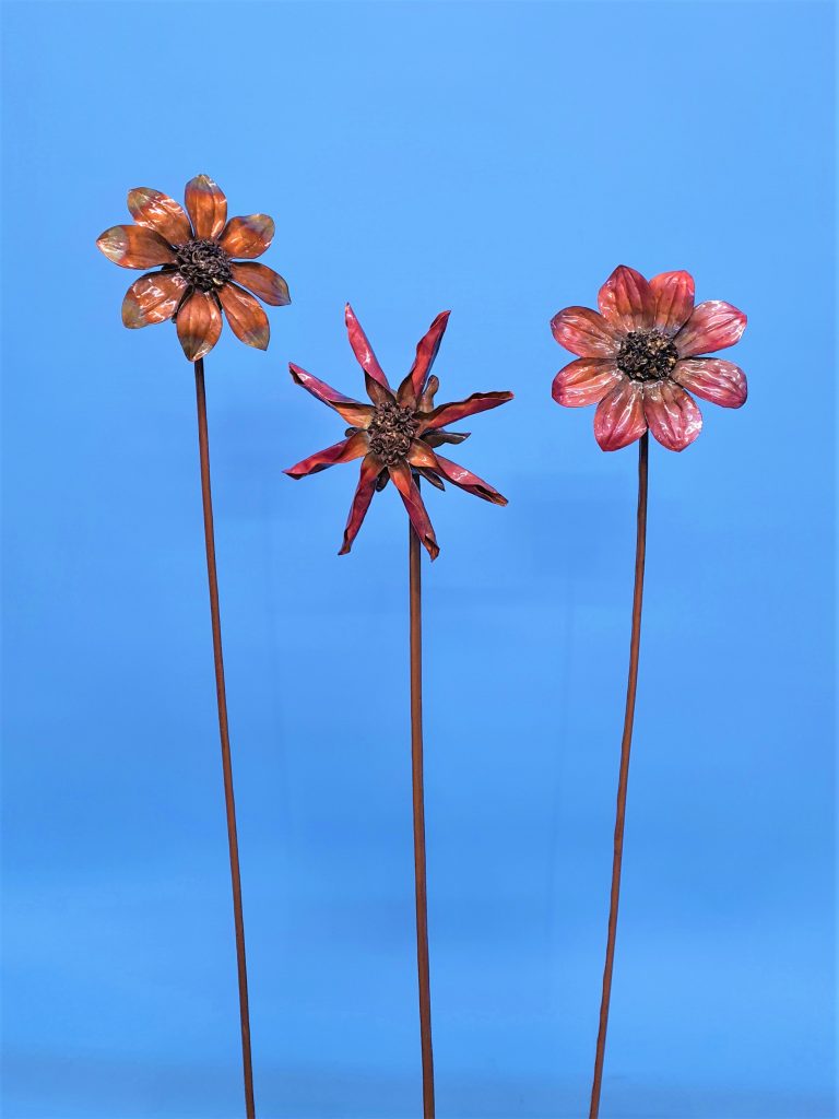 Emily Stone Copper Flower Dahlia Sculpture single star(1)