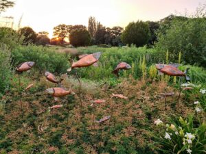 Emily Stone Copper Fish Shoal Sculpture