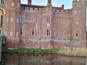 Emily Stone copper Fish on sticks sculpture Herstmonceux moat