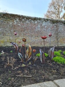 Emily Stone copper Tulips sculpture Herstmonceux