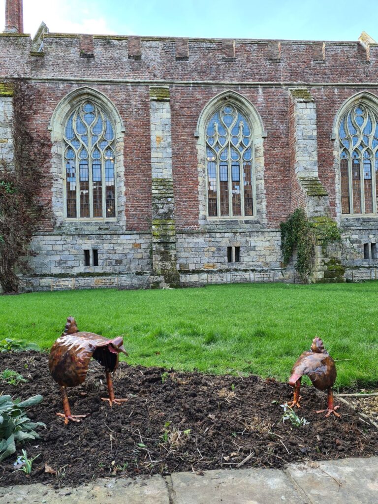 Emily Stone copper chickens sculpture Herstmonceux