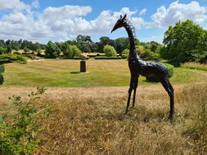 Emily Stone copper giraffe sculpture Godinton
