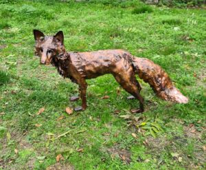 Emily Stone copper Fox sculpture