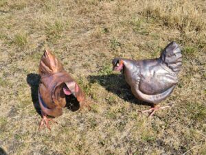 Emily Stone copper bird Bantam sculpture