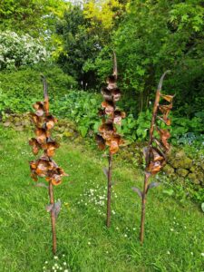 Emily Stone copper foxgloves sculpture Lenham
