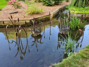 Emily Stone Copper Swan Nest Bulrushes Sculpture