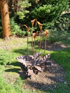 Emily Stone copper Arum Lily clump sculpture