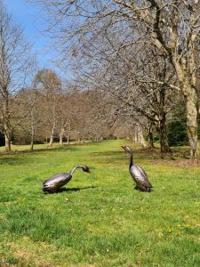 Emily Stone copper Geese sculpture