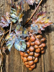 Emily Stone copper Grapes and Vine sculpture detail