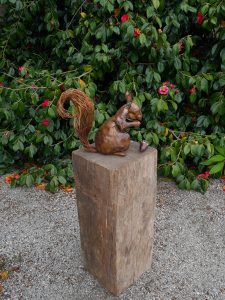 Emily Stone Copper Squirrel Acorn Sculpture Delamore 1